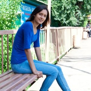 Charming brunette Chandra explores modeling with outdoor lingerie solo session